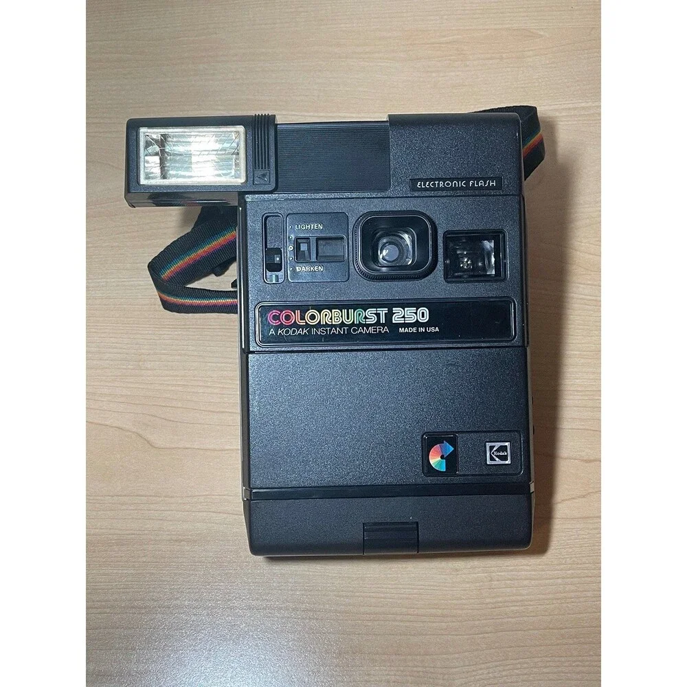 Vintage Camera 1979 Colorburst 250 Kodak Instant Camera w Original Rainbow Strap